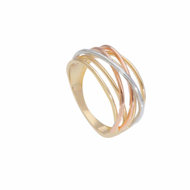 Φωτογραφία από Golden, white and rose gold ring k14 (code S256373)