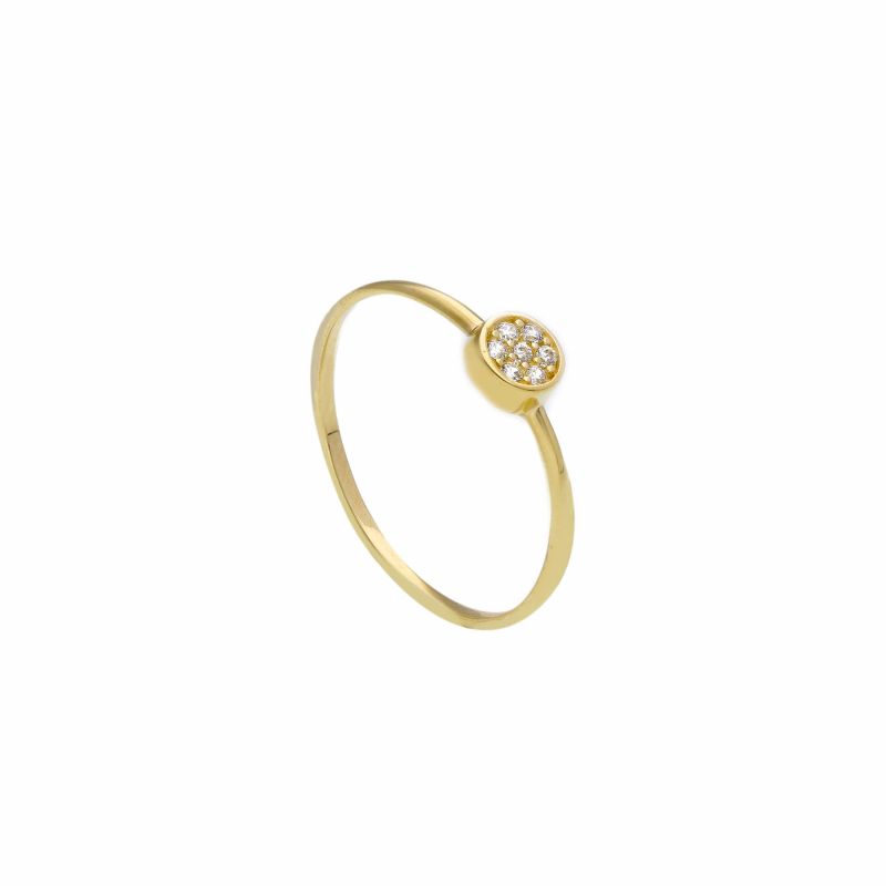 Φωτογραφία από Yellow gold ring k9 with  white zircons (code S261021)