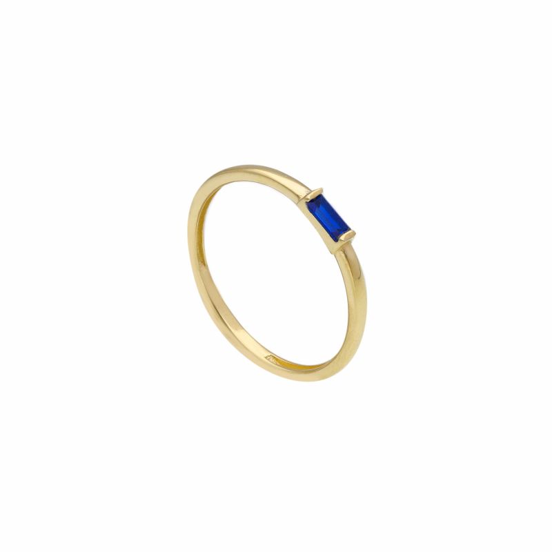 Φωτογραφία από Yellow gold ring k14 with synthetic saphire(code S269281)