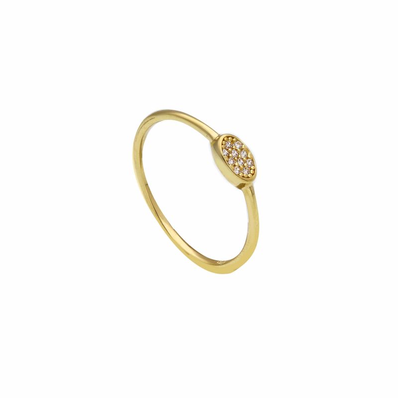 Φωτογραφία από Yellow gold ring k9 with  white zircons (code S280388)