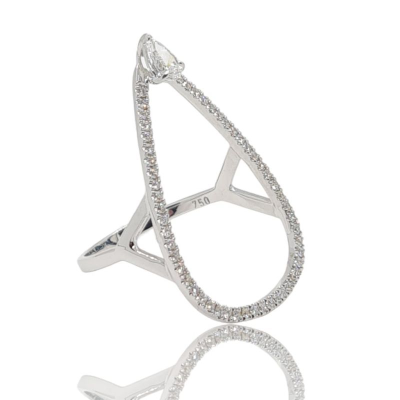 Φωτογραφία από Anello in oro Bianco k18 con Diamanti (code H2492)