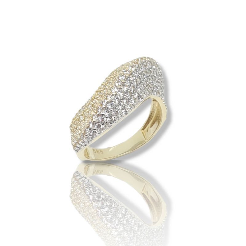 Φωτογραφία από Anello in oro giallo k14 con zirconi cubici (code M2457)