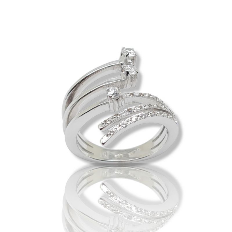 Φωτογραφία από White gold ring k14 with zirgon stone (code M2450)