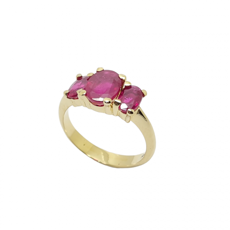 Φωτογραφία από Golden ring k18 with rubies (code P2259)