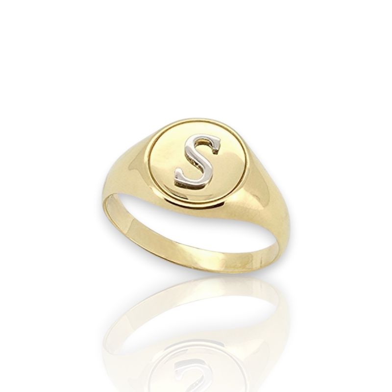 Φωτογραφία από Anello in Oro 14K con Lettera in Oro Bianco a Scelta