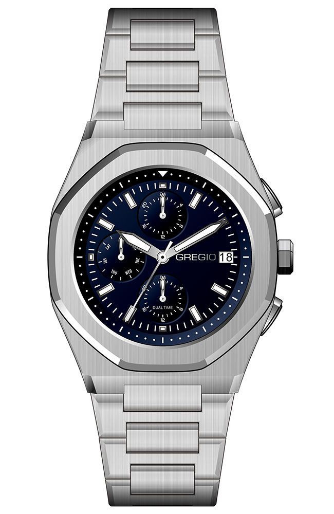 Φωτογραφία από GREGIO Ασημί με Μπλε Καντράν GM101012