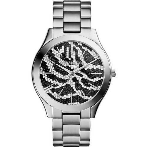 Φωτογραφία από Michael Kors Runaway Animal Print Pave Dial Three Hands Stainless Steel Bracelet MK3314