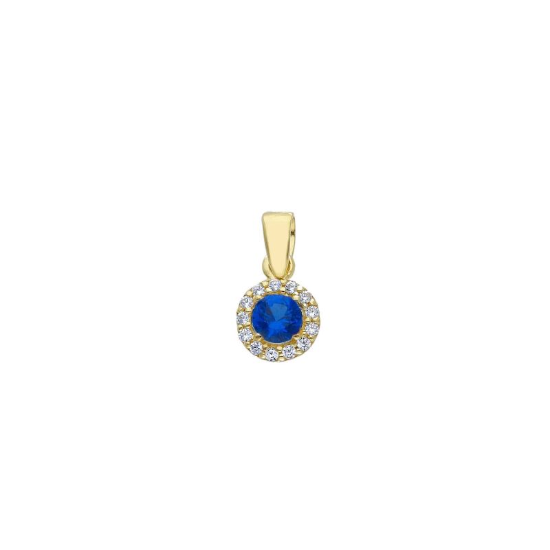 Χρυσό Μενταγιόν 14k με συνθετικό ζαφείρι (code S250918) Φωτογραφία από Χρυσό Μενταγιόν 14k με συνθετικό ζαφείρι (code S250918)