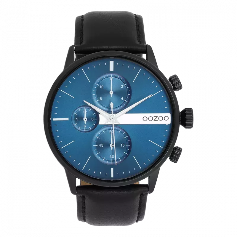 Φωτογραφία από Black OOZOO watch with black leather bracelet - C11510