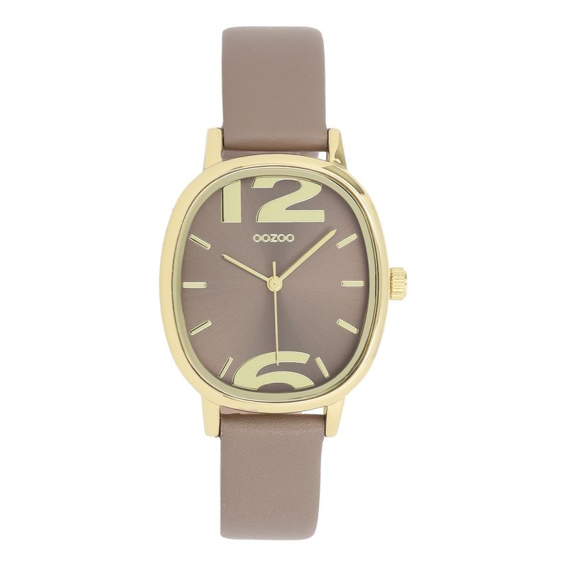 Φωτογραφία από Gold coloured OOZOO with taupe leather strap