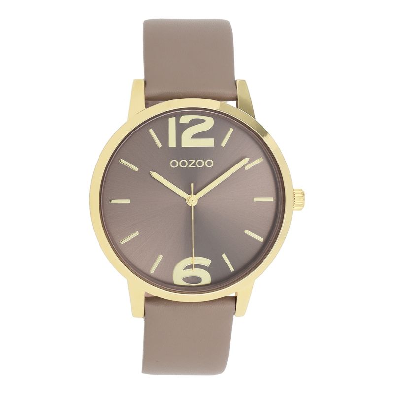 Φωτογραφία από Gold coloured OOZOO with taupe leather strap