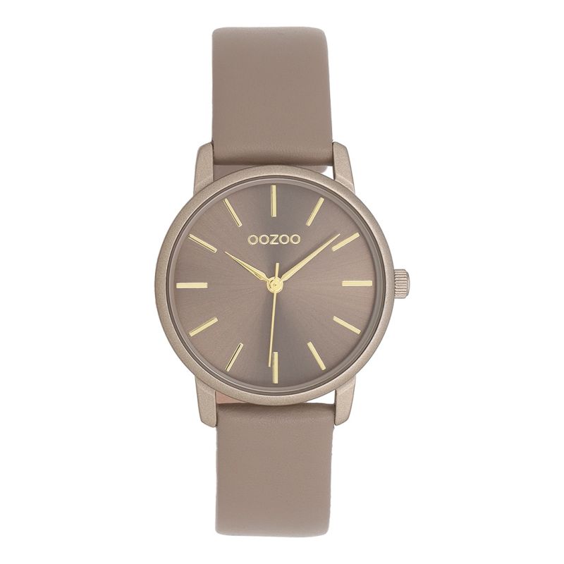 Gold coloured OOZOO with taupe leather strap Φωτογραφία από Gold coloured OOZOO with taupe leather strap