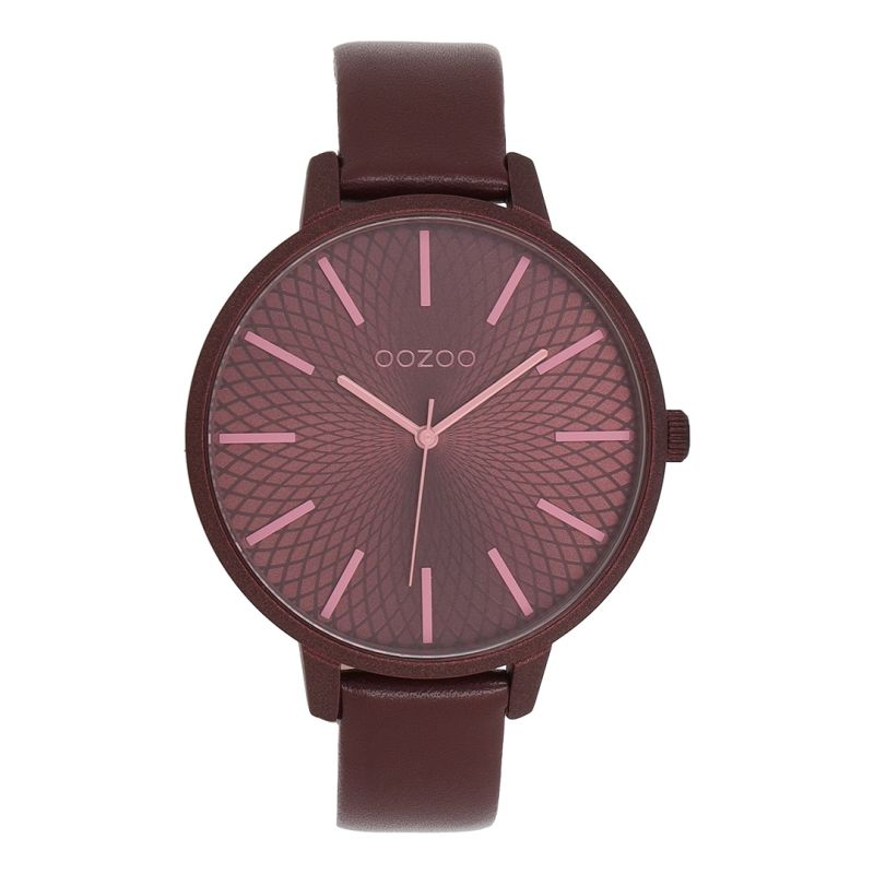 Φωτογραφία από Pink coloured OOZOO with bordeaux leather strap