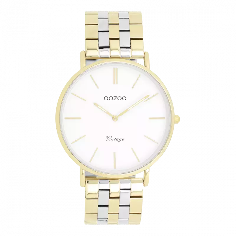 Φωτογραφία από Gold coloured OOZOO watch with silver coloured/gold stainless steel bracelet - C20402