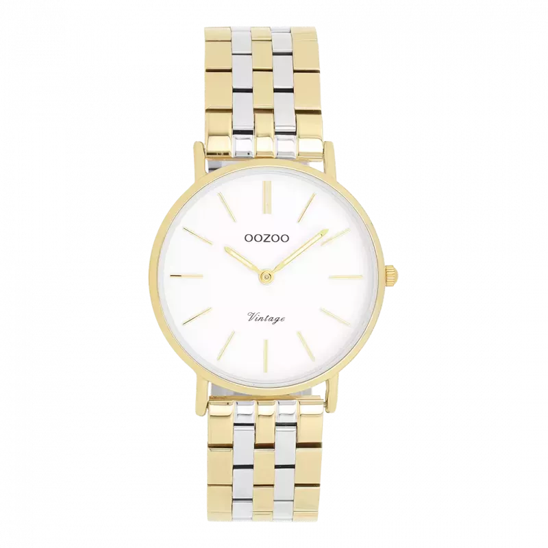 Φωτογραφία από Gold coloured OOZOO watch with silver coloured/gold stainless steel bracelet - C20407