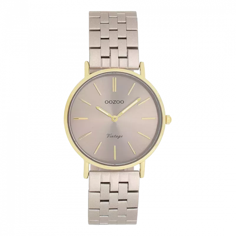 Φωτογραφία από Gold coloured OOZOO watch with taupe stainless steel bracelet - C20409