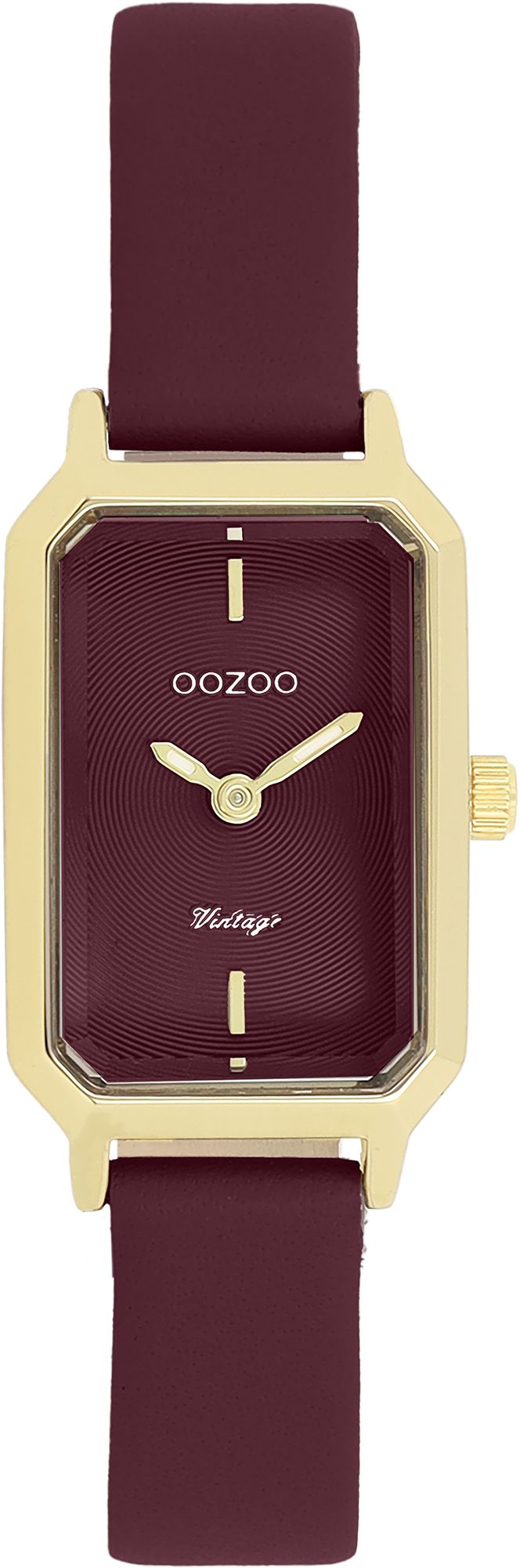 Gold coloured OOZOO watch with burgundy leather strap - C20453 Φωτογραφία από Gold coloured OOZOO watch with burgundy leather strap - C20453