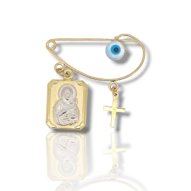 Φωτογραφία από Yellow gold k9 safety pin (code AG2536)