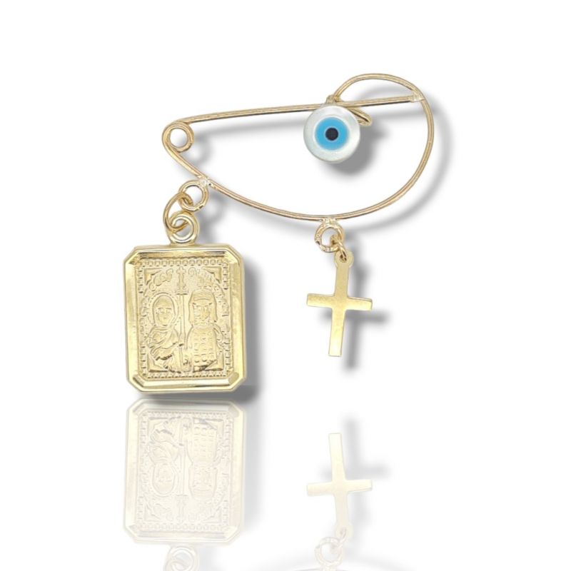 Φωτογραφία από Yellow gold k9 safety pin (code AG2537)