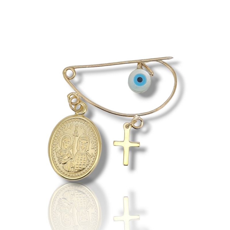 Φωτογραφία από Yellow gold k9 safety pin (code AG2538)