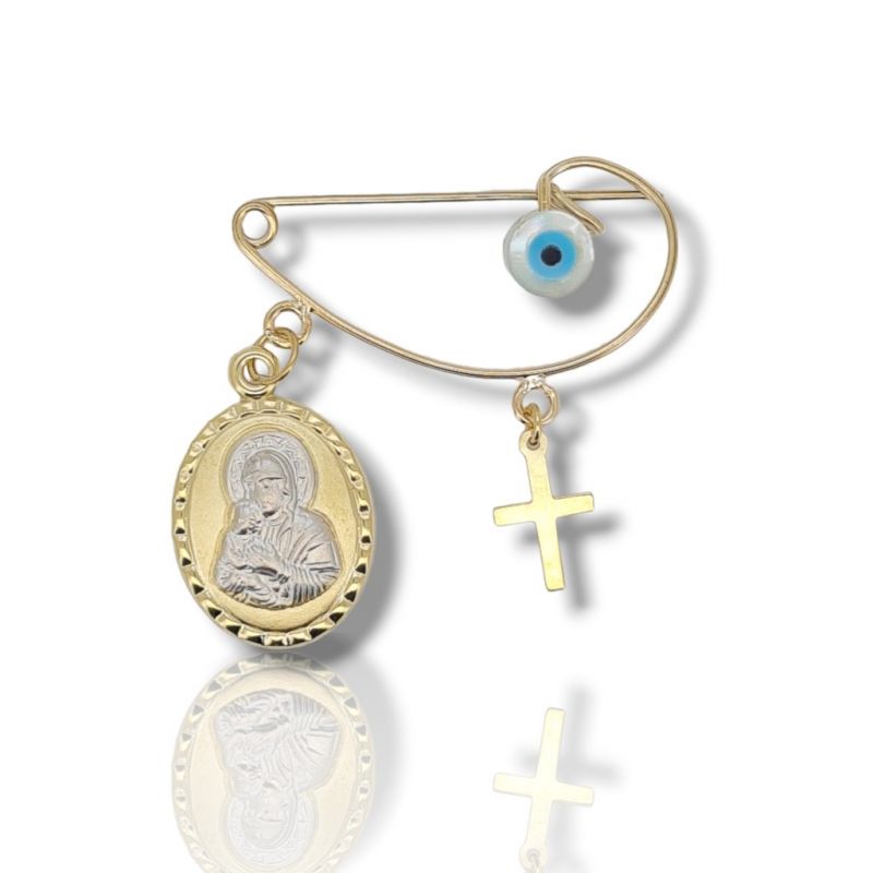 Φωτογραφία από Yellow gold k9 safety pin (code AG2539)