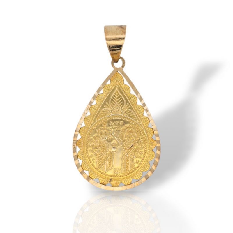 Φωτογραφία από Medaglione Costantinato a Goccia in Oro 14K (Μ2950)