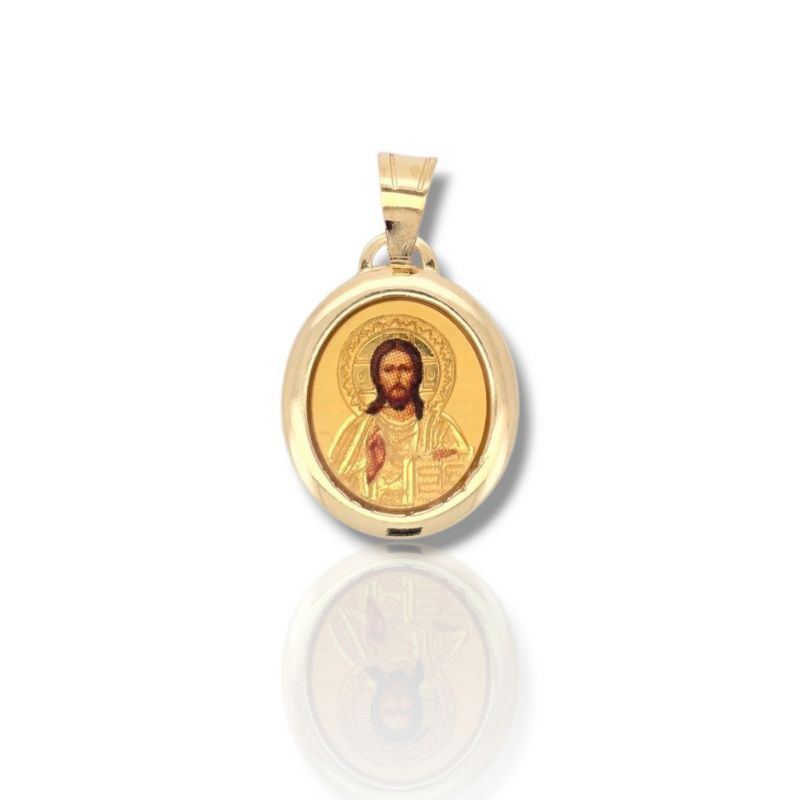 Φωτογραφία από Medaglione Costantinato in Oro 14K con Immagine di Cristo (Μ2953)