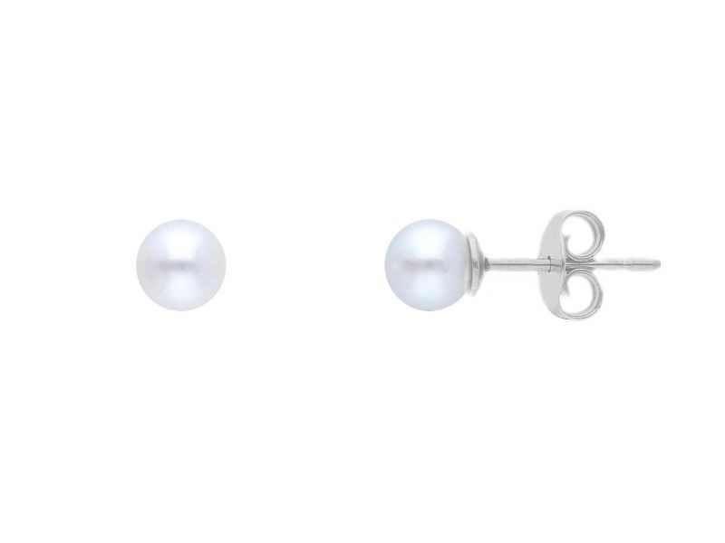 Φωτογραφία από White gold earrings 9k with pearls Ø 5.5-6mm (code S173626)