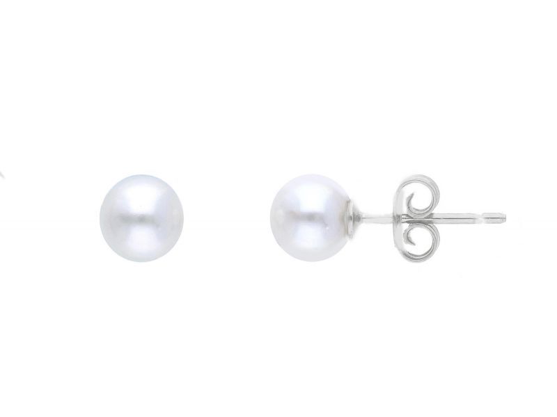 Φωτογραφία από White gold earrings 9k with pearls  Ø 6.5-7mm (code S173627)