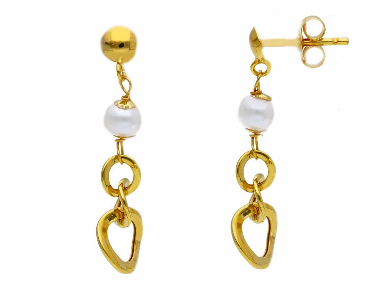 Φωτογραφία από Golden earrings 9k with pearls (code S202521)