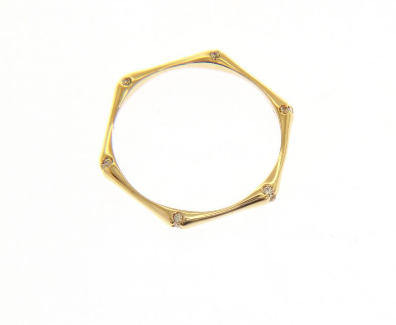 Φωτογραφία από Anello fedina in oro giallo k14 con zirconi cubici (code S210312)