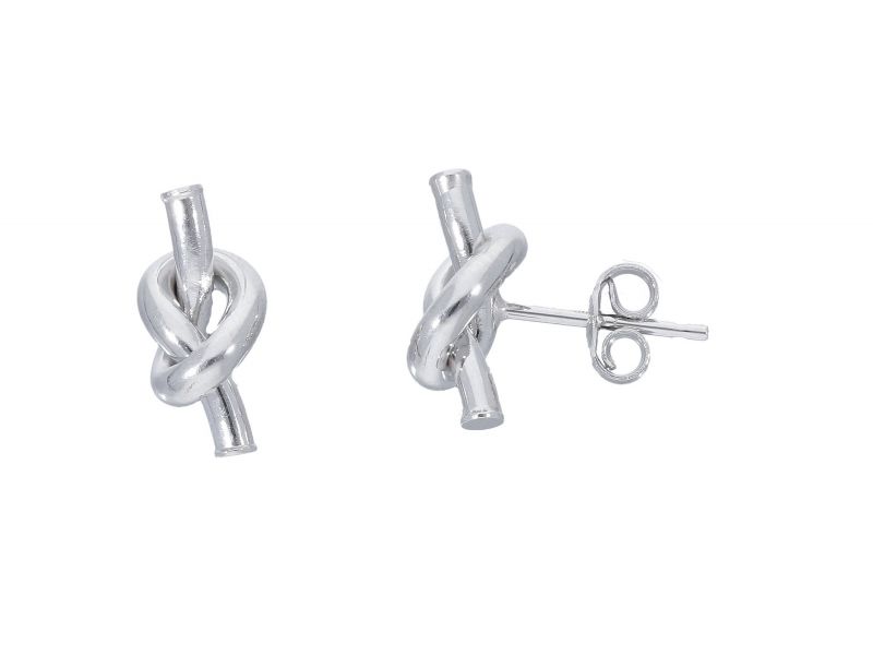 Φωτογραφία από White gold knot earrings 14k (code S243453)