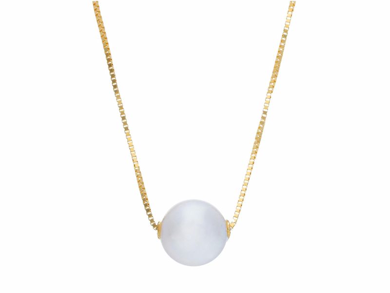 Φωτογραφία από Golden necklace k14 with a pearl Ø 8mm (code S249730)