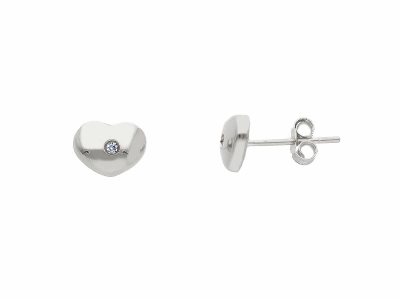 Φωτογραφία από White gold heart earrings 9k with zircon  (code S250583 )