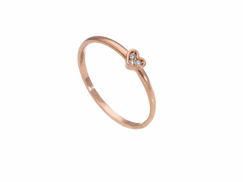 Φωτογραφία από Anello cuoricino in oro rosa k14 con zirconi cubici (code S257187)