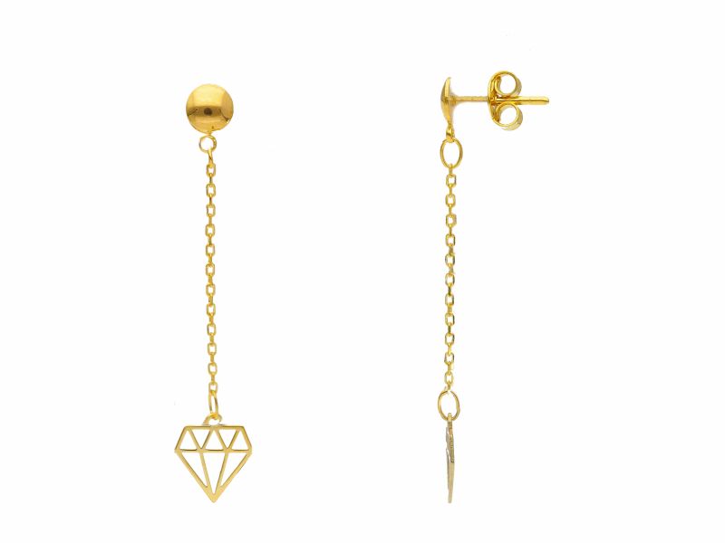 Φωτογραφία από Golden diamond earrings 14k (code S261355)