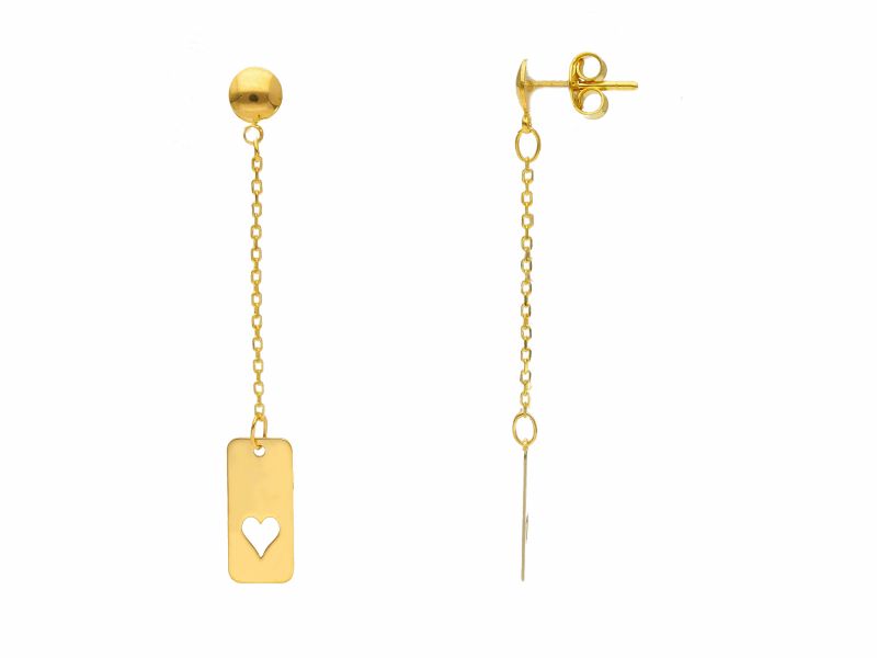 Φωτογραφία από Golden heart earrings 14k (code S261364)