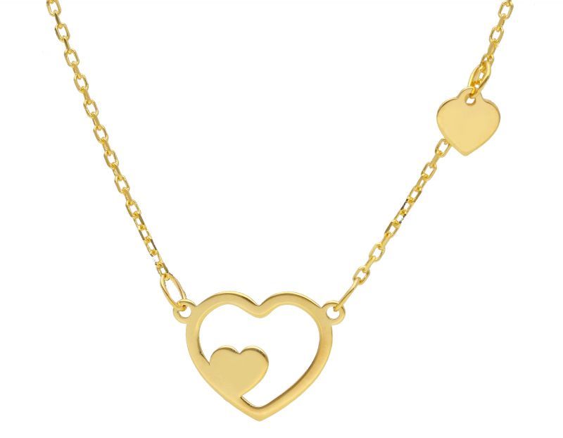 Φωτογραφία από Golden necklace k14 HEARTS (code S261372)