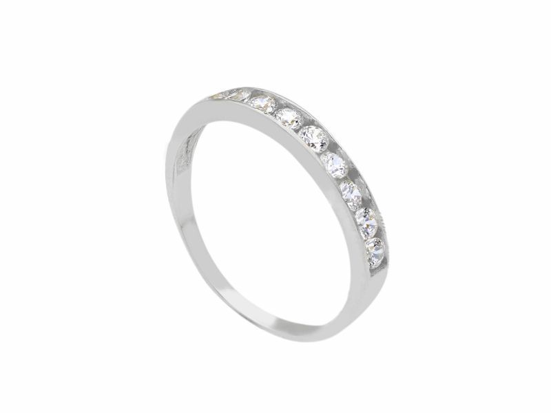 Φωτογραφία από Eternity k9 white gold ring with white zirkons (S16214)
