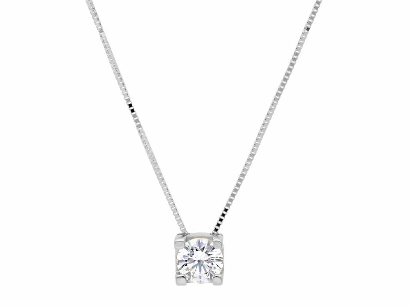 Φωτογραφία από White gold necklace k9 with white zircon (code S168877)