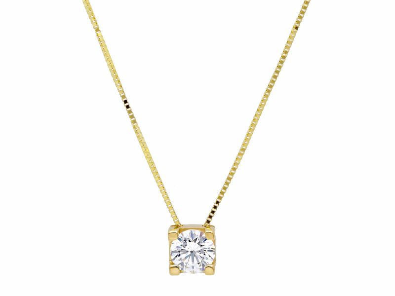 Φωτογραφία από Golden necklace with white zircon (code S168878)