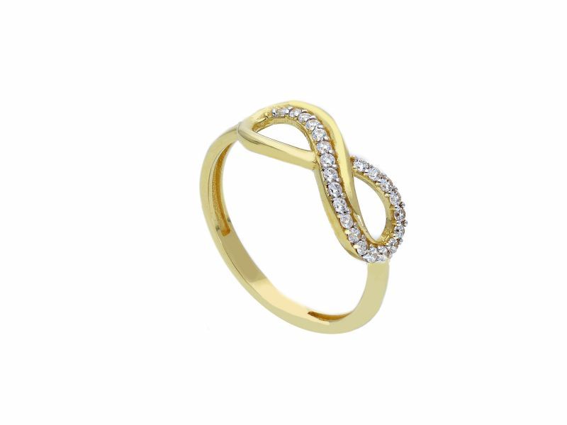 Φωτογραφία από Eternity k9 gold ring with white zirkons (S214019)