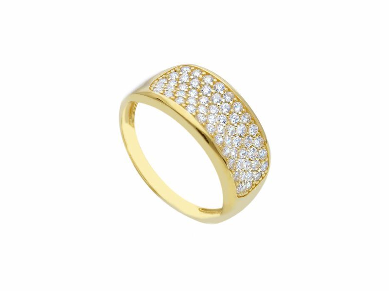 Φωτογραφία από Gold k9 ring with white zirkons (S252864)