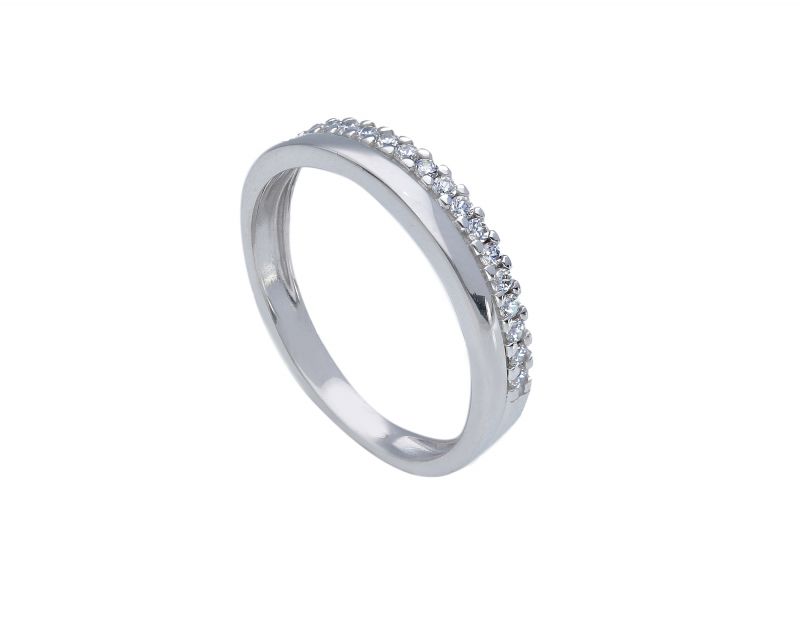 Φωτογραφία από Eternity k9 white gold ring with white zirkons (S262659)