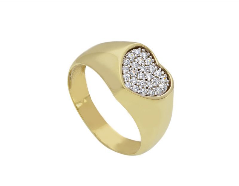 Φωτογραφία από Gold k9 ring with white zirkons (S262660)