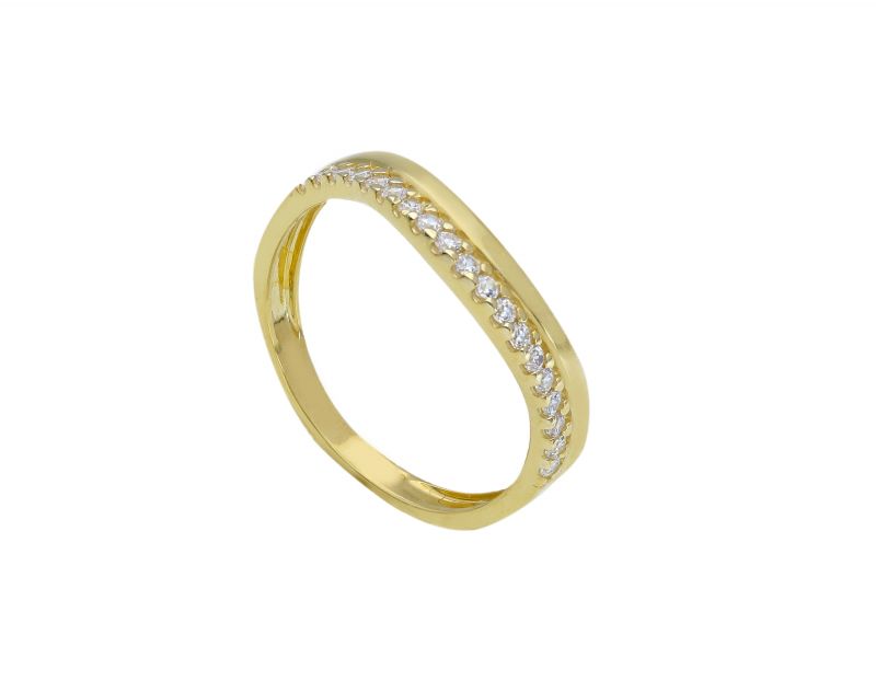 Φωτογραφία από Eternity k9 gold ring with white zirkons (S262768)