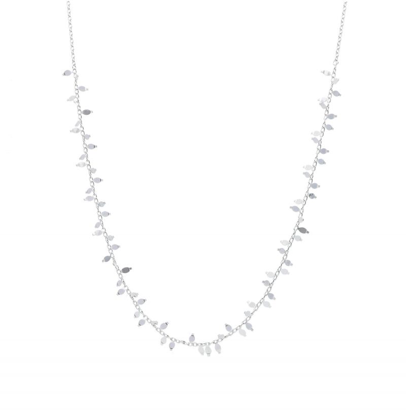 Φωτογραφία από Girocollo in oro bianco k14 con piccole foglie (code S246140)