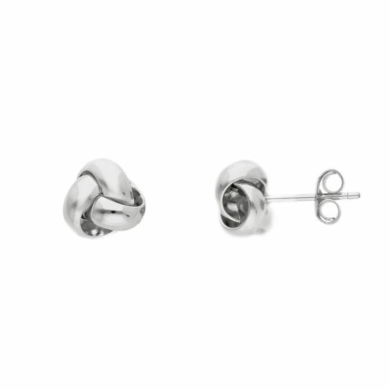 Φωτογραφία από White gold knot earrings 14k (code S186089)