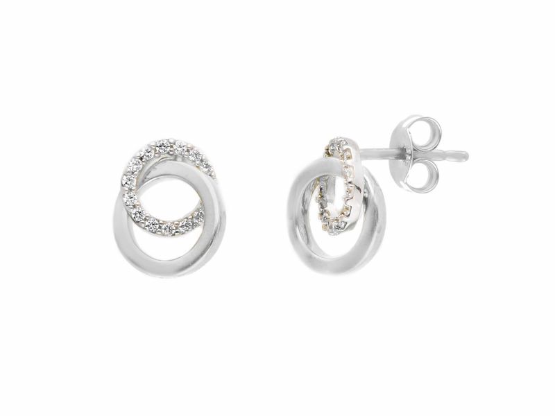 Φωτογραφία από White gold  earrings  k9 with zircons (code S203077)