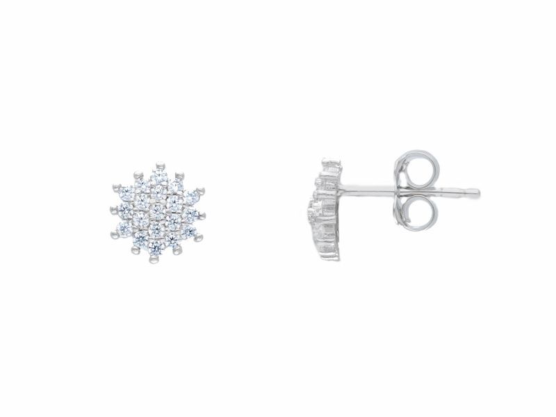 Φωτογραφία από White gold  earrings  k9 with zircons (code S213635)